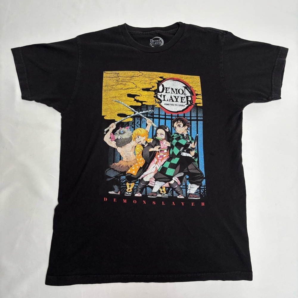 Demon Slayer, KIMETSU NO YAIBA, T Shirt, Anime, Shirt, Black, M
